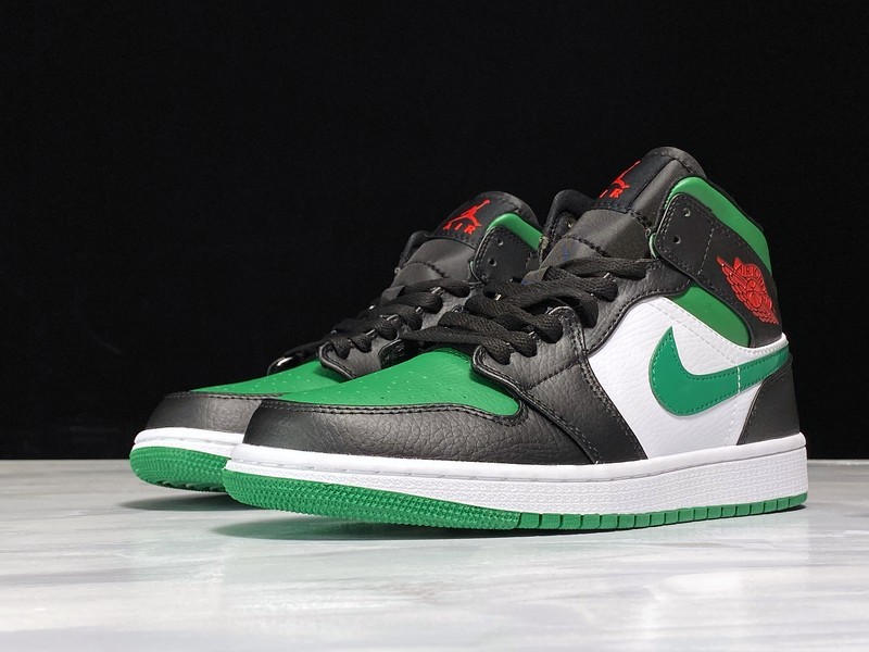 Air Jordan 1 Mid Black Green White 554724-067