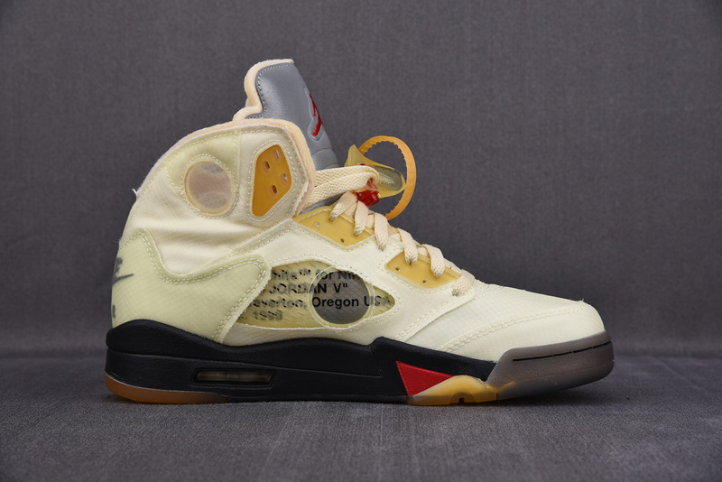 Off White x Air Jordan 5 Sail Red DH8565-100