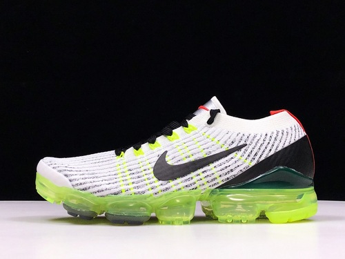 Nike Air VaporMax Flyknit 3 White Black Volt Bright Crimson AJ6900-100