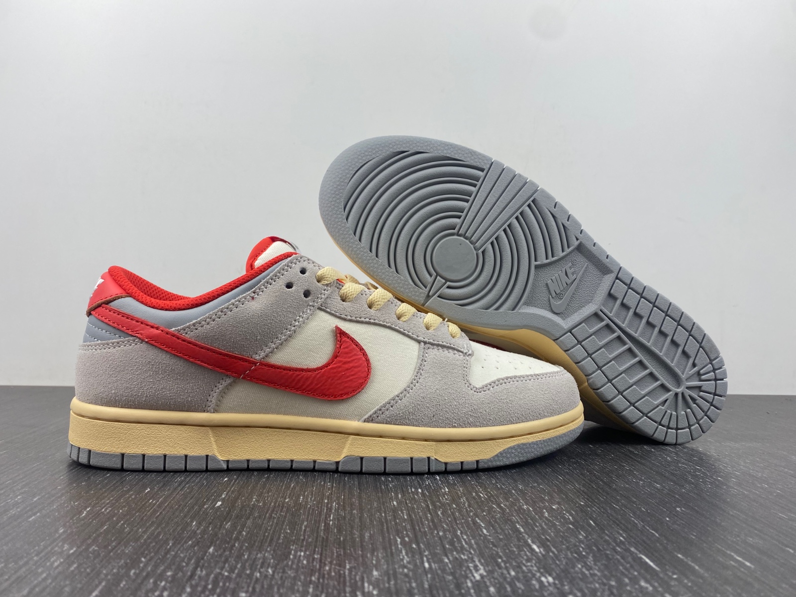 Nike Dunk Low "Grey/Red" Athletic Department FJ5429-133