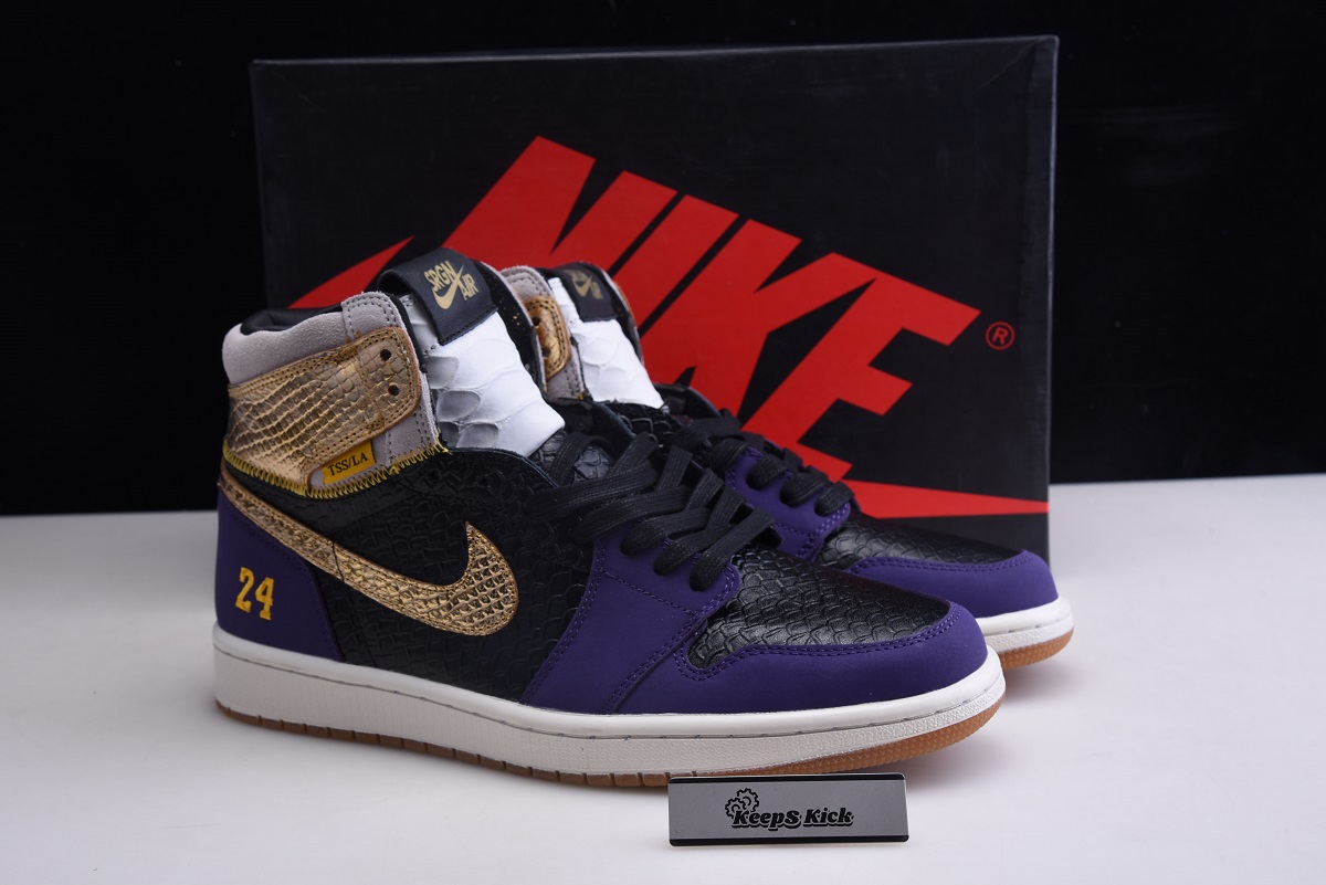Air Jordan 1 High OG Black Purple Gold 555088-171