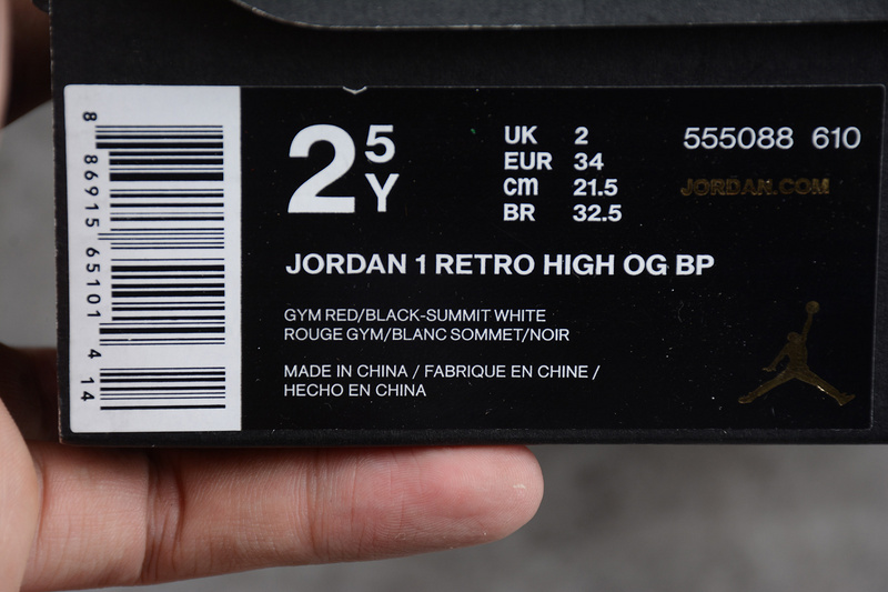 AIR Jordan 1 Retro High Bred Toe KID-555088-610