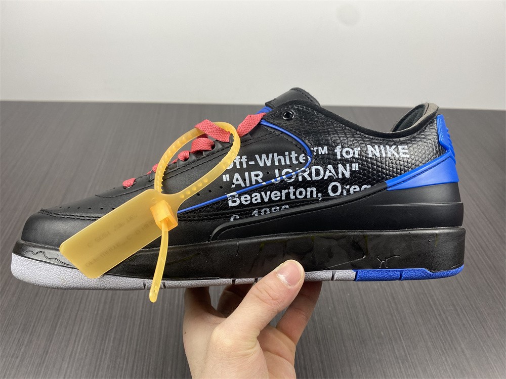Off White Air Jordan 2 Black Blue DJ4375-004