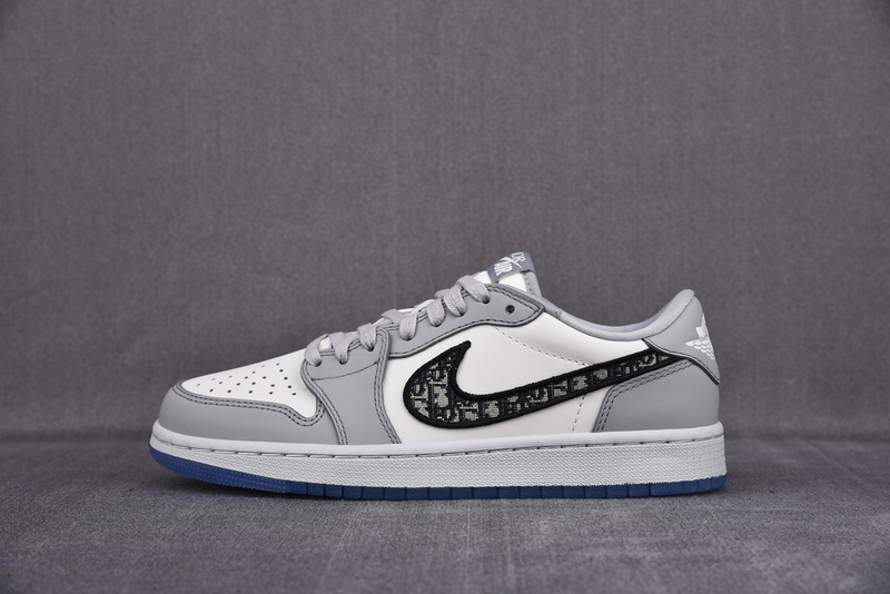 DIOR x Air Jordan 1 Low AJ1 Grey White Black 553668 998