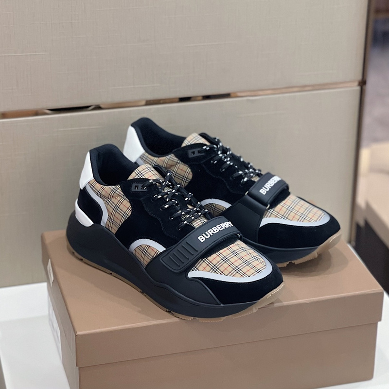 Burberry Vintage Check, Leather and Mesh Sneakers