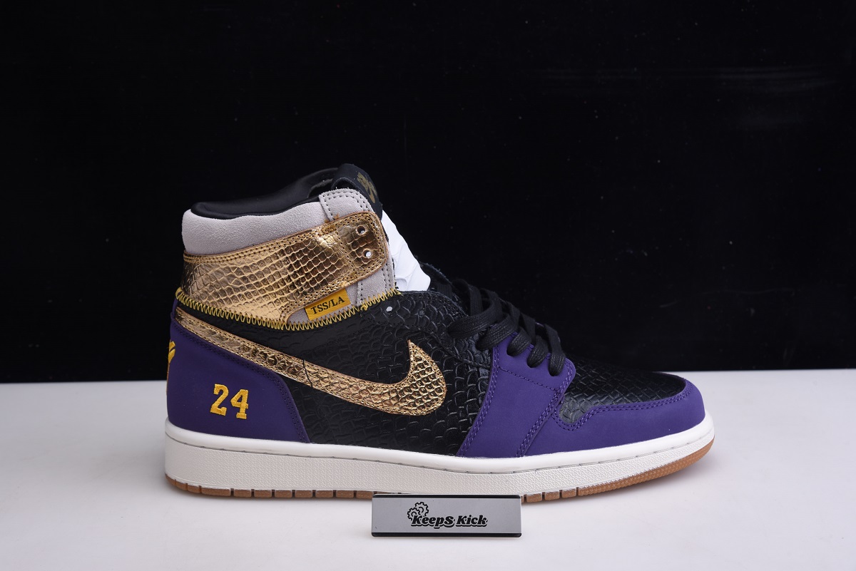 Air Jordan 1 High OG Black Purple Gold 555088-171