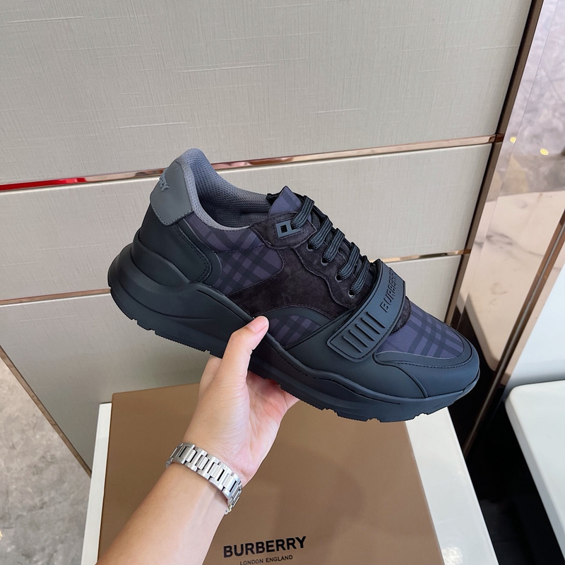 Burberry Vintage Check, Leather and Mesh Sneakers