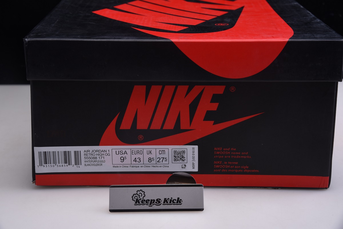 Air Jordan 1 High OG Black Purple Gold 555088-171