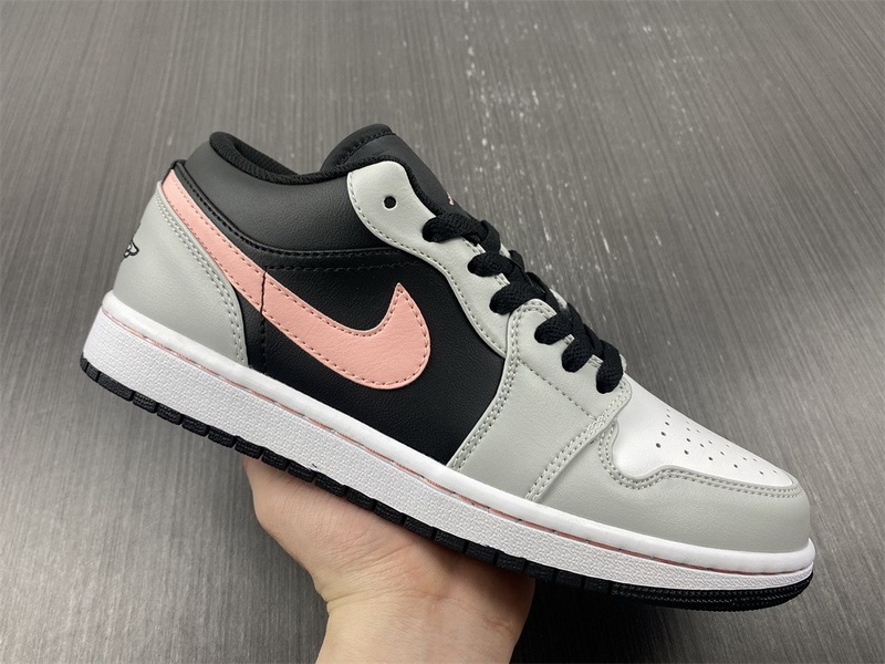 Air Jordan 1 Low White Grey Black Pink 553558-062