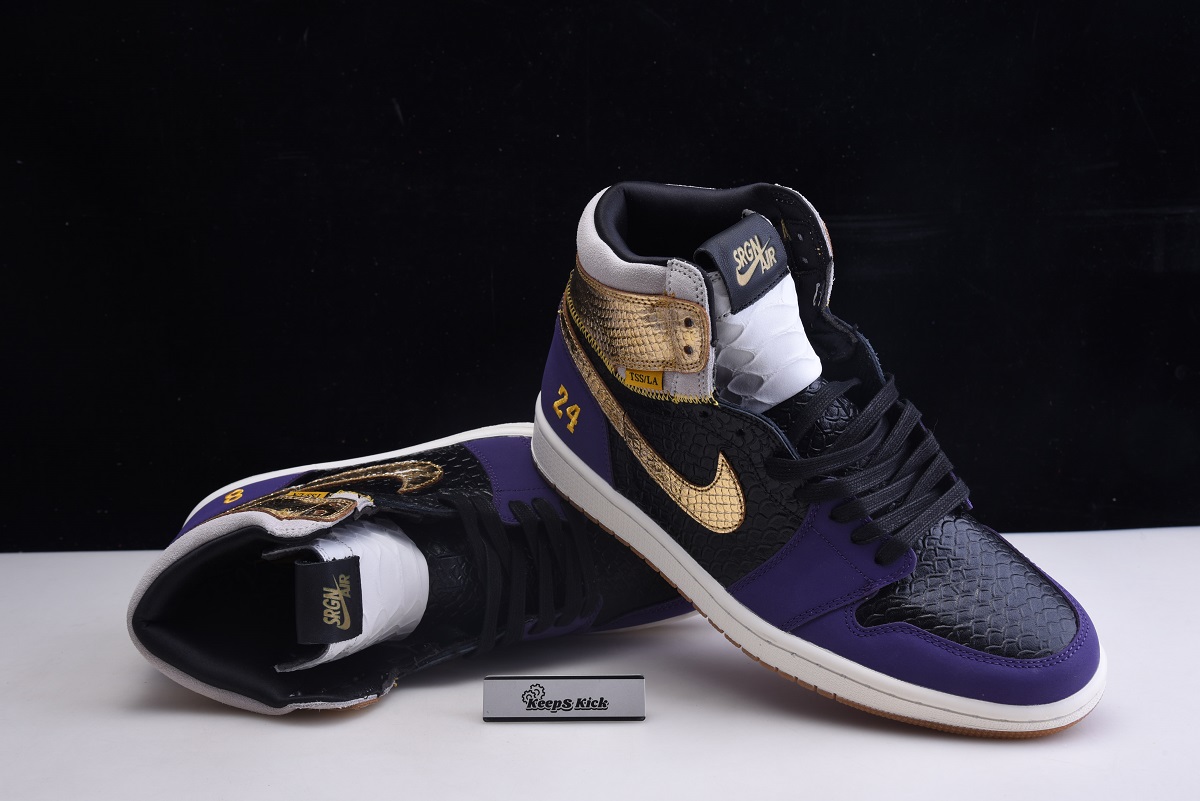 Air Jordan 1 High OG Black Purple Gold 555088-171