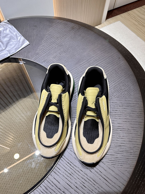 Prada Systeme Brushed Leather Sneakers