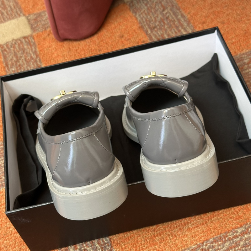 Chanel Leather CC Logo Loafers