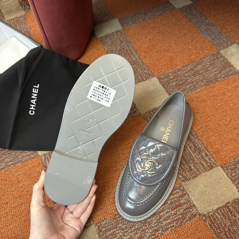 Chanel Leather CC Logo Loafers