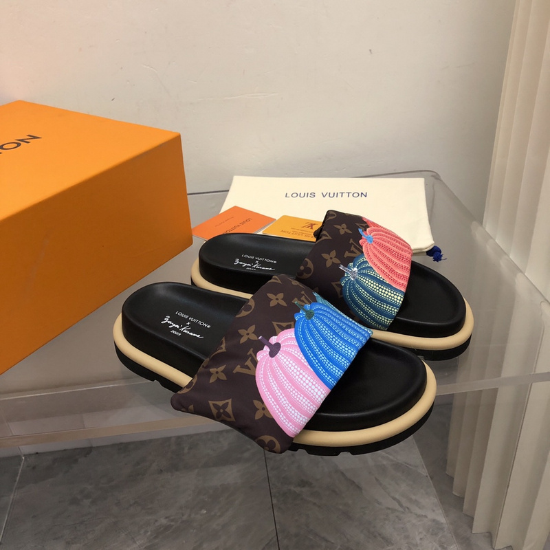 LV pool pillow comfort mule