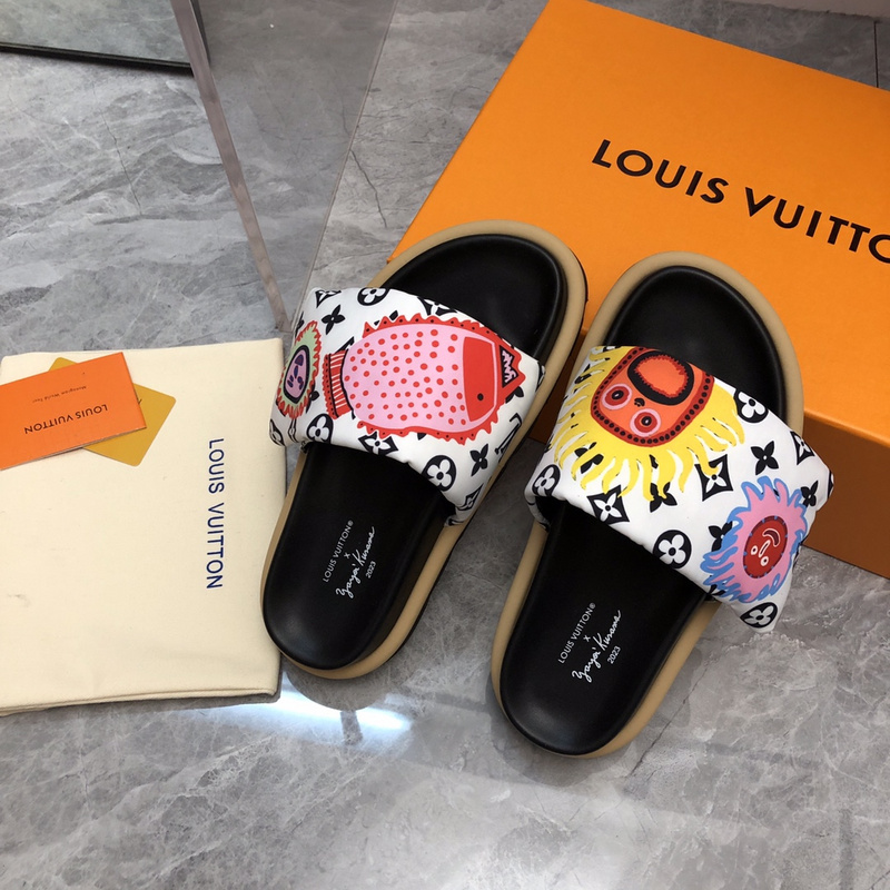 LV pool pillow comfort mule