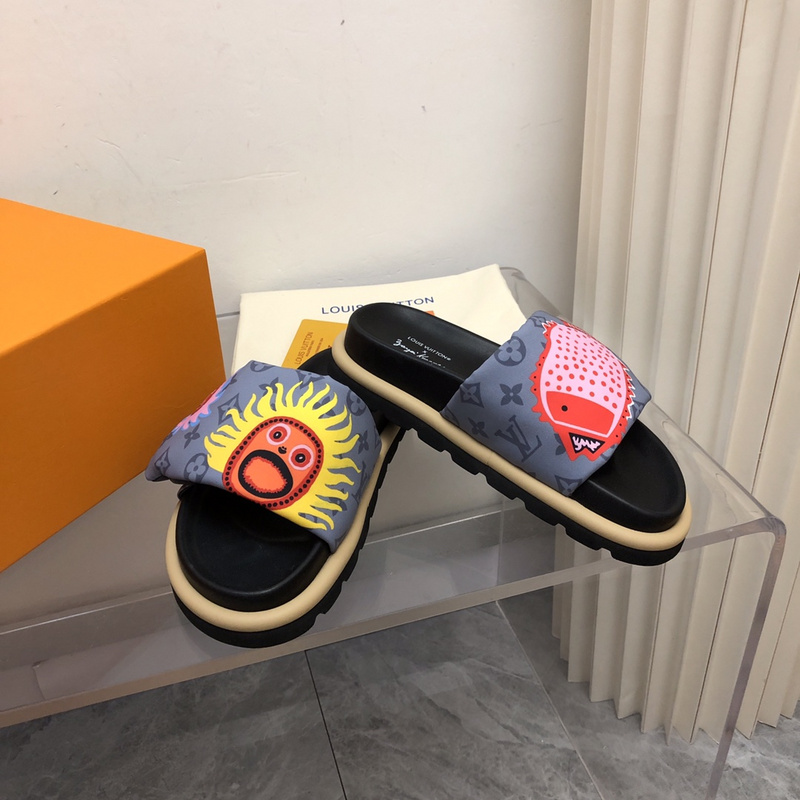 LV pool pillow comfort mule