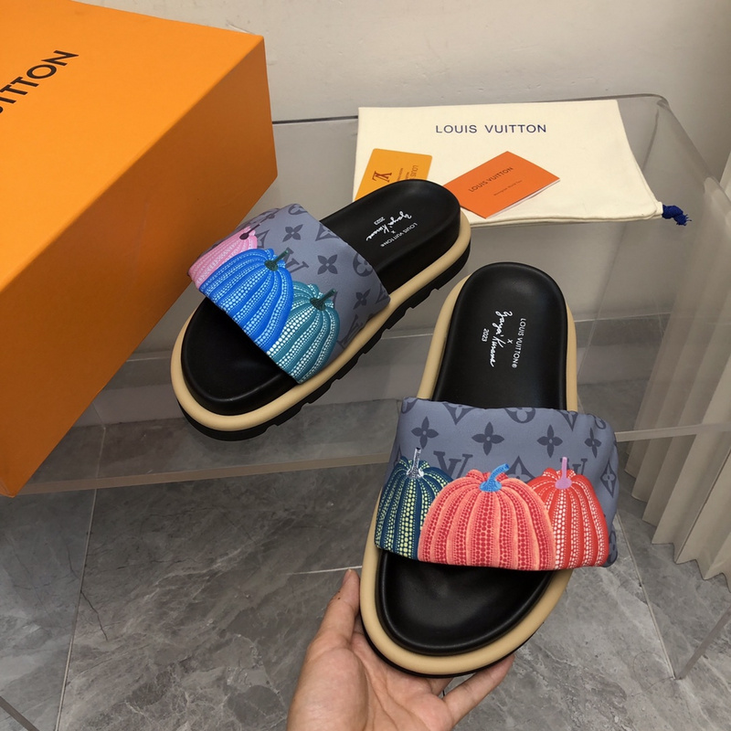 LV pool pillow comfort mule