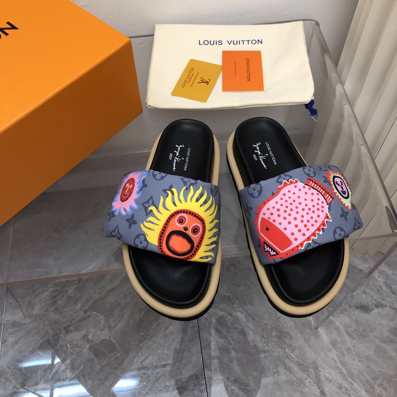 LV pool pillow comfort mule