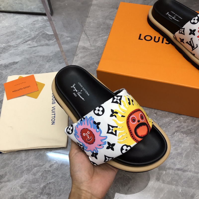 LV pool pillow comfort mule