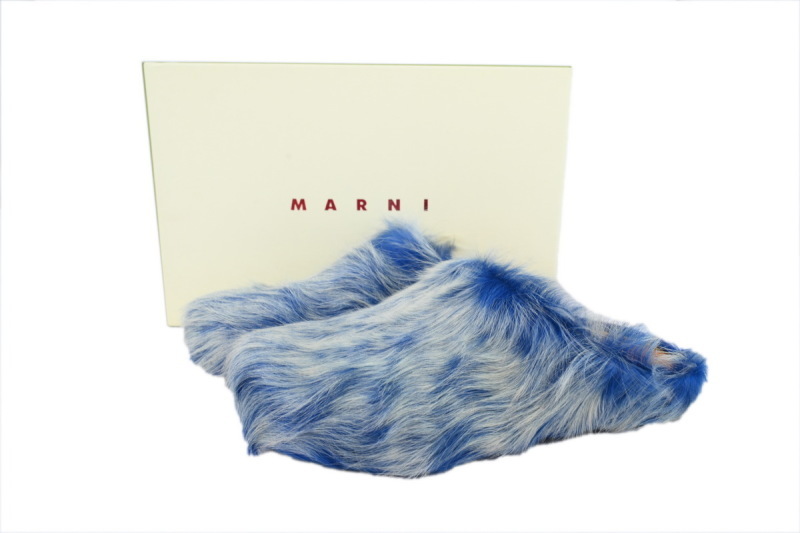 MARNI Fussbett Tie Dye white Blue Slipper