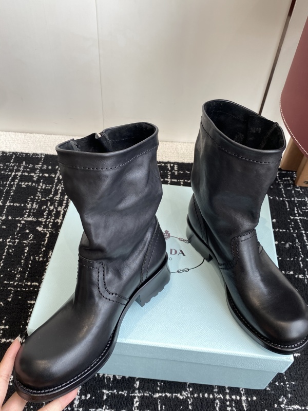 Prada Moto Leather Boots