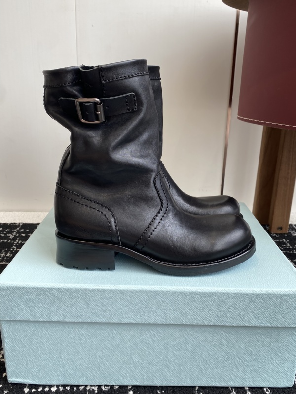 Prada Moto Leather Boots