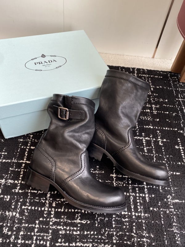 Prada Moto Leather Boots